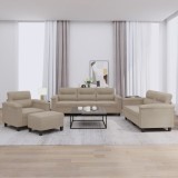 vidaXL Set de canapele cu perne, 4 piese, gri taupe, microfibră 3202296