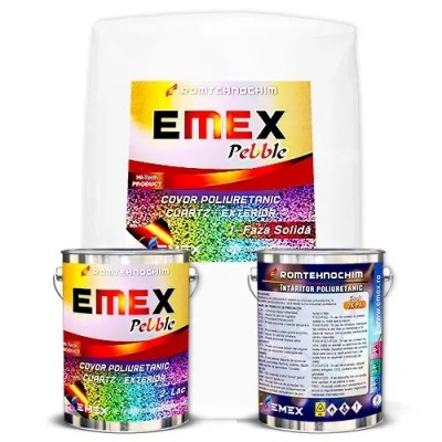 Pachet Covor Poliuretanic de Piatra &amp;ldquo;Emex Pebble&amp;rdquo; - Mozaicat - Bid. 27.10 Kg - 3 Componente foto