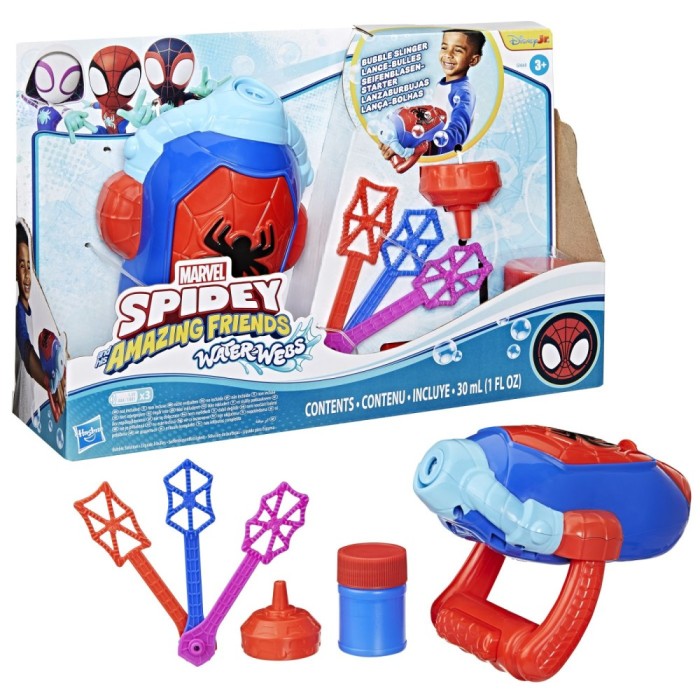 SPIDEY SI PRIETENII LUI UIMITORI MARVEL WATER WEBS LANSATOR BULE DE SAPUN