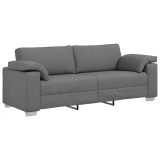 vidaXL Sofa cu 3 locuri Gri &icirc;nchis 220 cm țesătură 4105238