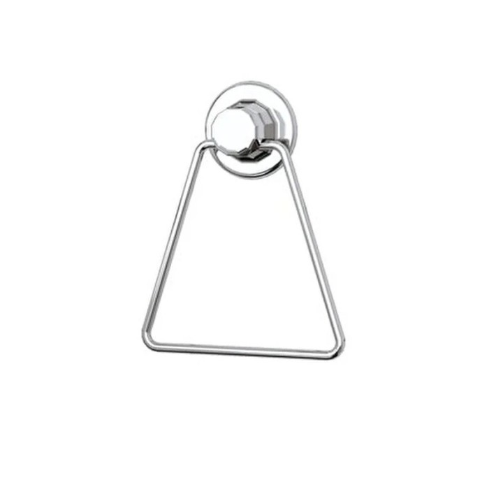 Suport din metal triunghi pentru prosop, prindere mecanica sau cu ventuza, crom lucios, Z18167, 160 mm
