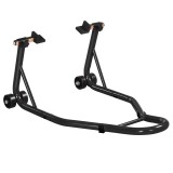 HOMCOM Stand Spate Motocicletă, Capacitate 200kg, Adaptoare Reglabile, Protecții Antiderapante, Oțel