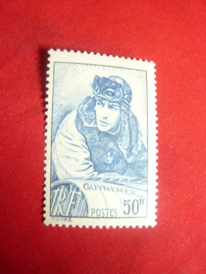 Serie 1 valoare Franta 1940 -In onoarea Cap.Aviator G.Guynemer foto