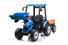 Tractoras electric copii cu remorca si cupa, Power-Tractor 240W 12V, albastru foto
