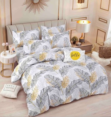 Lenjerie pat dublu,bumbac finet,6 piese,cearceaf cu elastic,alba cu pene-A787 foto