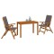 Garden Dining Set natural Lemn Solid de Acacia - 3