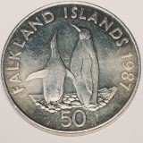 3310 Falkland 50 pence 1987 Elizabeth II (WWF) King Penguins km 25, Europa