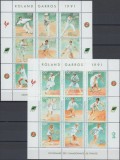 Cote Divoire 1991 - Tenis, sportivi, personalități, serie minicoali neuzate