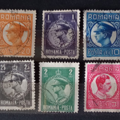 ROMANIA 1932 Lp 96 Regele Carol II uzuale Filigran CC stampilate
