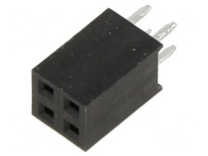 Conector siruri pini soclu mama 2,54mm 4 PIN THT pentru PCB foto