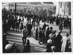 B1929 Veterani razboi steaguri manifestatie antirevizionista Oradea anii 1930 foto