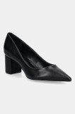 HUGO pantofi de piele Devany culoarea negru, cu toc drept, 50536630