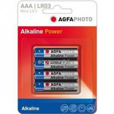 Agfa alkaline power set 4 baterii 1.5 v lr03 aaa foto