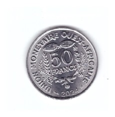 Moneda Africa de Vest 50 francs/franci 2024, UNC, cu luciu