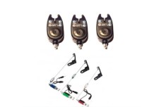 Set 3 Avertizori / Senzori hakuyo pescuit TLI - 01cu baterii incluse Si 3 Swingeri Luminosi cu led