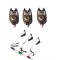 Set 3 Avertizori / Senzori hakuyo pescuit TLI - 01cu baterii incluse Si 3 Swingeri Luminosi cu led