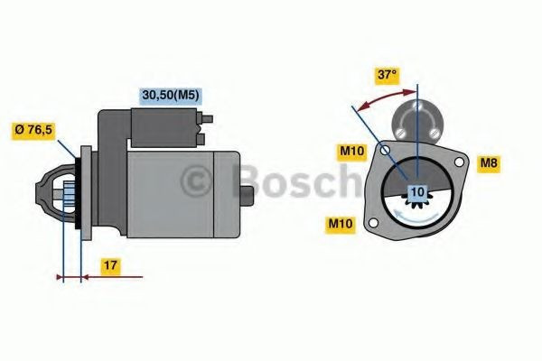 Starter RENAULT MASTER III bus (JV) (2011 - 2016) BOSCH 0 986 023 530