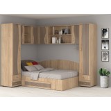 Dormitor Tineret Colt S, Sonoma-Trufe 187x51 247x200 cm