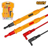 Set Cabluri Testare HTL30851 &ndash; CAT III 600V, Lungime 80 cm, Sonde 130 mm, Compatibile Multimetre si Clampmetre