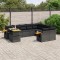 Gossi set canapele de gradina cu perne, 10 piese, negru, poliratan