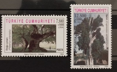 BC134, Turcia 1994, serie parcuri nationale, arbori foto