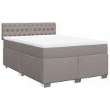 Cumpara ieftin Pat box spring cu saltea, gri taupe, 140x200 cm, textil