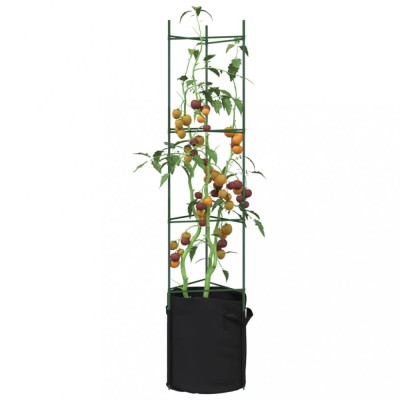 vidaXL Suport pentru roșii cu saci de plante 4 buc., 154 cm oțel și PP 3281486 foto
