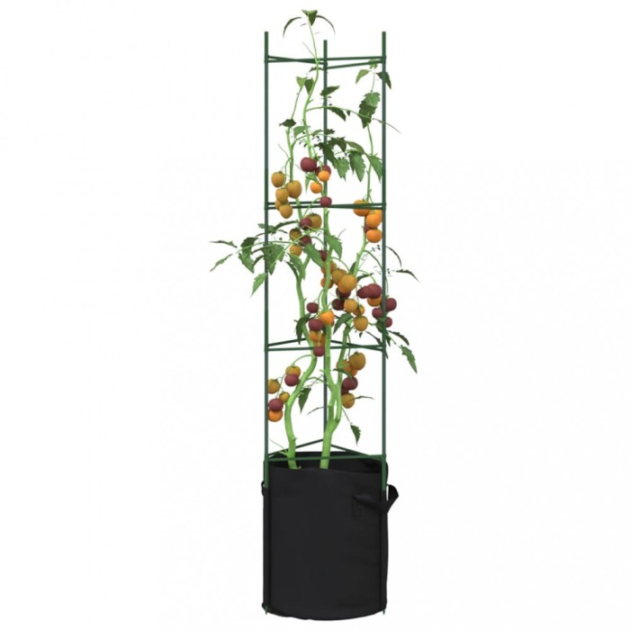 vidaXL Suport pentru roșii cu saci de plante 4 buc., 154 cm oțel și PP 3281486