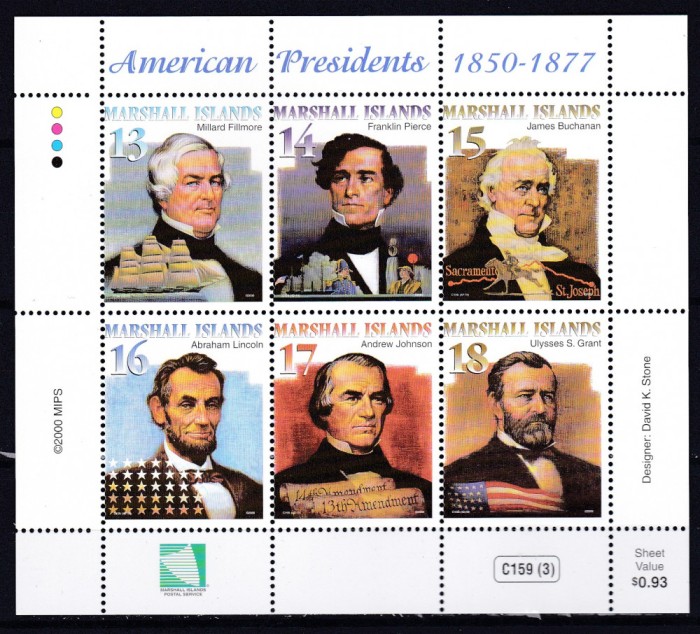 DB1 Ins. Marshall Presedinti Americani III MS MNH