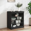 VidaXL Servantă cu lumini LED, negru, 60,5x37x67 cm