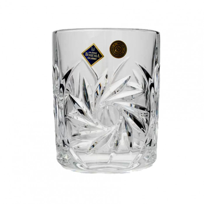 Set 6 pahare din cristal pentru whisky model Pinwhell 360 ml Cristal Bohemia COD: 3404