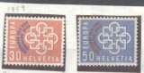 Switzerland 1959 Europa CEPT, PTT, overprint, Mi.681/682, MLH AC.282, Nestampilat