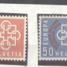 Switzerland 1959 Europa CEPT, PTT, overprint, Mi.681/682, MLH AC.282