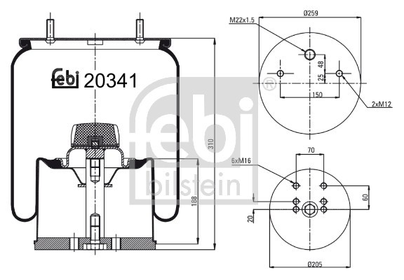 FEBI BILSTEIN 20341 Burduf, suspensie pneumatica