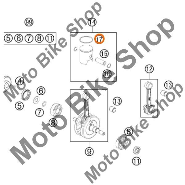 MBS Segment KTM 50 SX 2018, Cod Produs: 45230030000KT