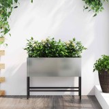 VidaXL Ghiveci ridicat pentru grădină Argintiu 60 x 26 x 45 cm