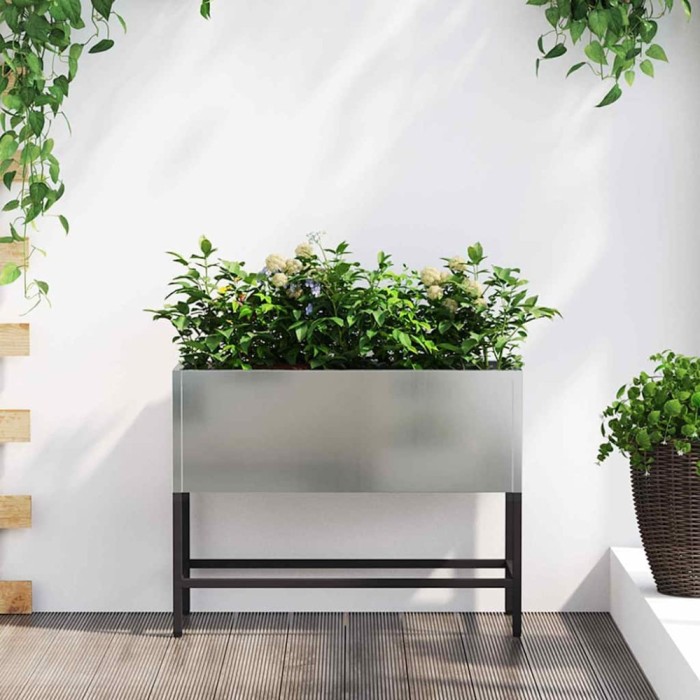 vidaXL Ghiveci ridicat pentru grădină Argintiu 60 x 26 x 45 cm 865888