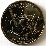 AMERICA QUARTER 1/4 DOLLAR 2002 LITERA D.(PATRIMONIUL MUZICAL - TENNESSEE), BU, America de Nord, Cupru-Nichel