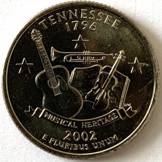 AMERICA QUARTER 1/4 DOLLAR 2002 LITERA D.(PATRIMONIUL MUZICAL - TENNESSEE), BU