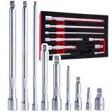 Set adaptoare chei tubulare, 1 / 4", 3 / 8", 1 / 2", Cr-V, 9 elemente, Tvardy T00131