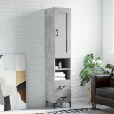 Cumpara ieftin Dulap &icirc;nalt, gri beton, 34,5x34x180 cm, lemn prelucrat