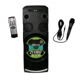 Boxa portabila elSales Superbass cu Bluetooth, USB, card, telecomanda, microfon cu fir, putere 100 W, negru