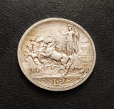 Moneda de 2 lire 1914 Italia, argint, Vittorio Emanuele III, Europa