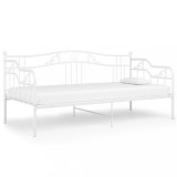 Cumpara ieftin Cadru pat canapea, alb, 90x200 cm, metal