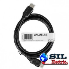 Cablu HDMI de mare viteza cu Ehernet 1.5m negru Valueline foto