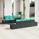 Cumpara ieftin Set de canapele pentru gradina 9 buc. Negru Rattan poli