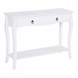 HOMCOM, consola pentru hol, 100x33x76 cm, alba | Aosom Romania