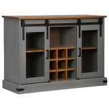 Bufeta HALDEN 2 usi glisante gri 112x40x80 cm lemn masiv