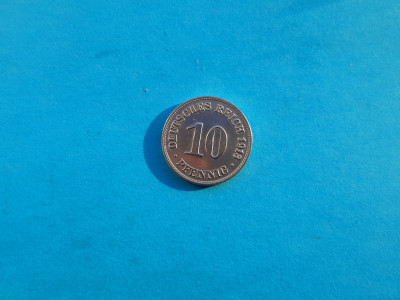 10 Pfennig 1913 Lit. D -Germania-stare buna-mai Rar foto