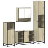 Cumpara ieftin Set de mobilier de baie din 4 piese din lemn de stejar Sonoma